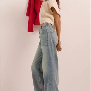 Casual Blue Wide-Leg Jeans